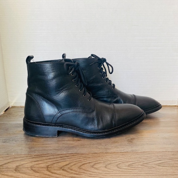 Anthony Veer James, Handmade Mens Black Leather Boots, US 10 / UK 9. main image 4